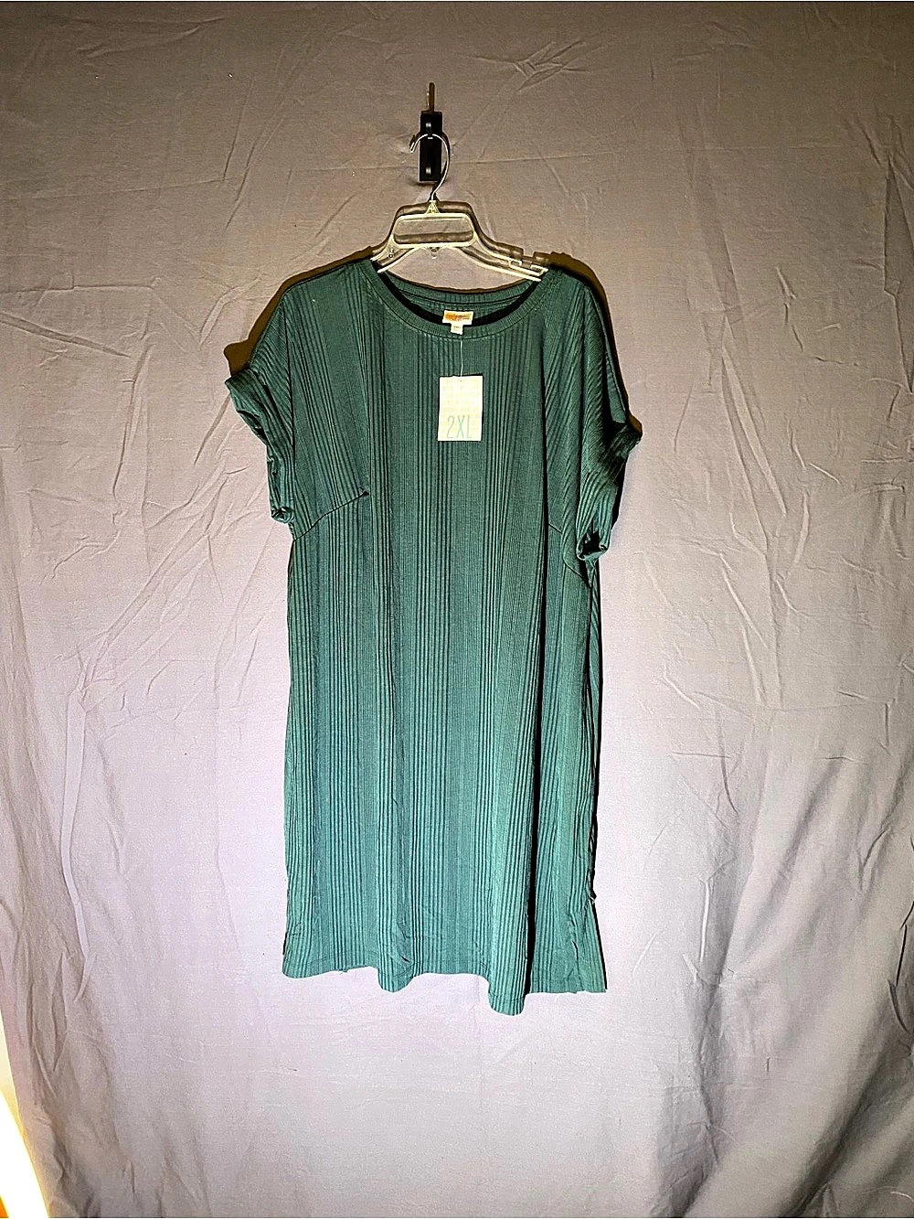 LuLaRoe Chelsea T-Shirt Dress Green midi 2XL